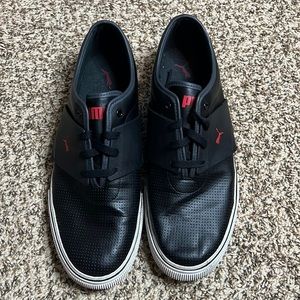 Black & Red Leather Puma Sneakers Size 12